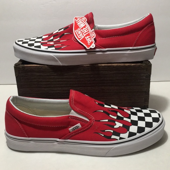 red checkered flame vans